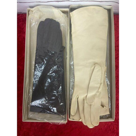 Vintage Hudson's Dept Store Boxed Set Of Black And White Gloves - Picture 2 of 6